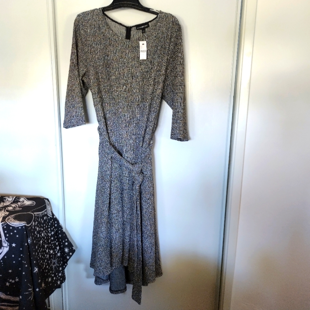 LANE BRYANT Tweedy Belted Midi Dress size 20 NWT